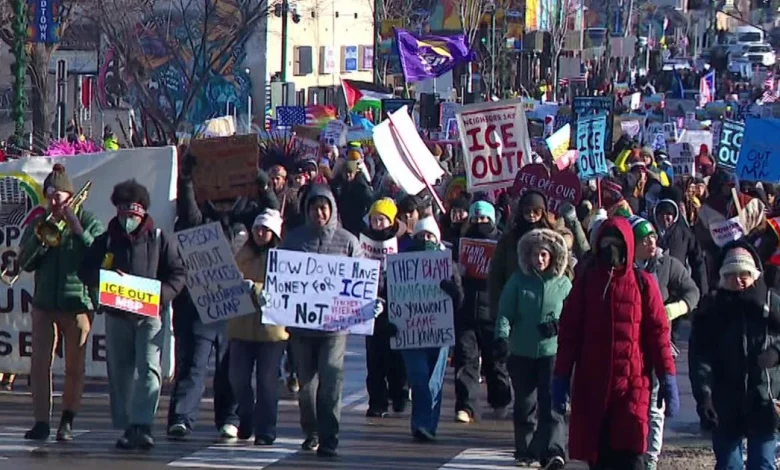 Thousands march in "ICE Out" rally on Minneapolis' Lake Street corridor