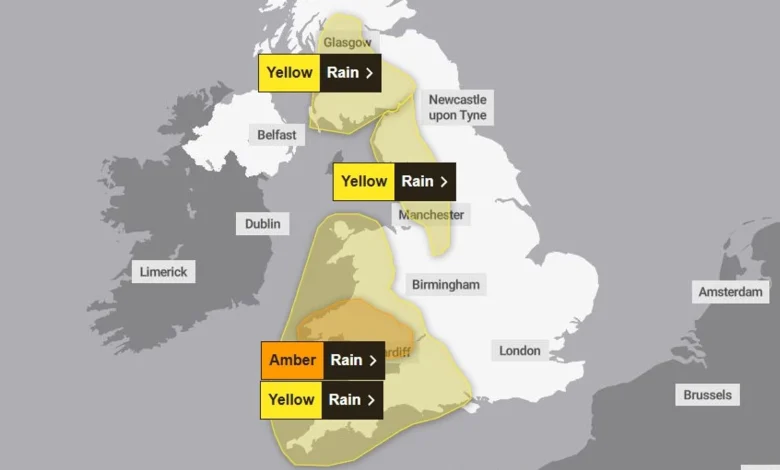 UK weather: Danger to life warning for parts of UK as 'month's worth of rain' to fall in 24 hours
