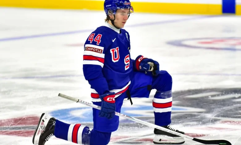 USA’s Cole Hutson stretchered off during World Juniors game