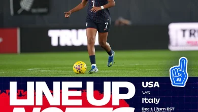 USWNT vs. Italy: Starting XI & Lineup Notes on Monday, Dec. 1 in Ft. Lauderdale, Florida