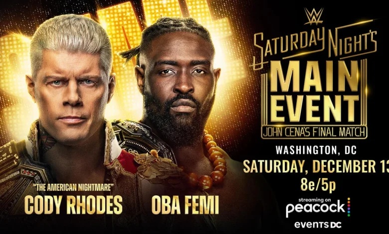 Undisputed WWE Champion Cody Rhodes vs. NXT Champion Oba Femi