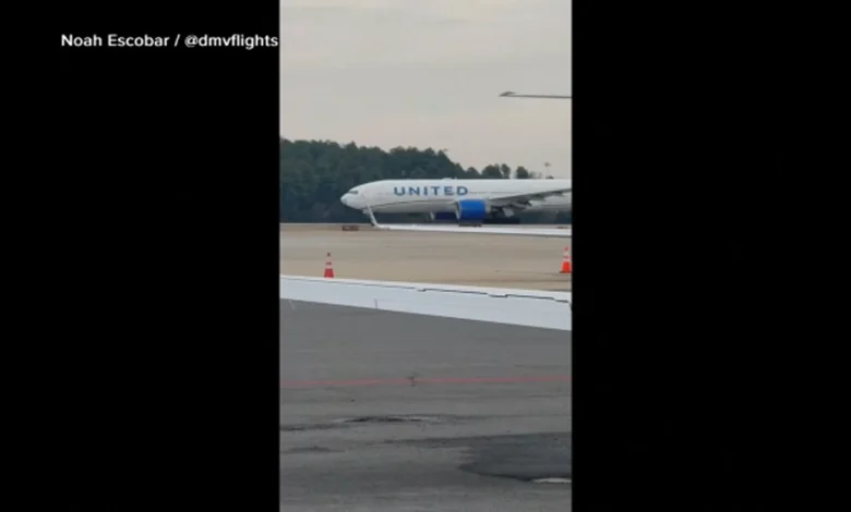 United Airlines 803 to Tokyo flight safely returns to Dulles airport after engine failure on Boeing 777-200 during takeoff: FAA