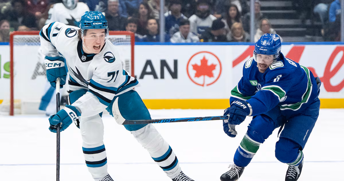 Vancouver product Celebrini nets two points, Sharks double up Canucks
