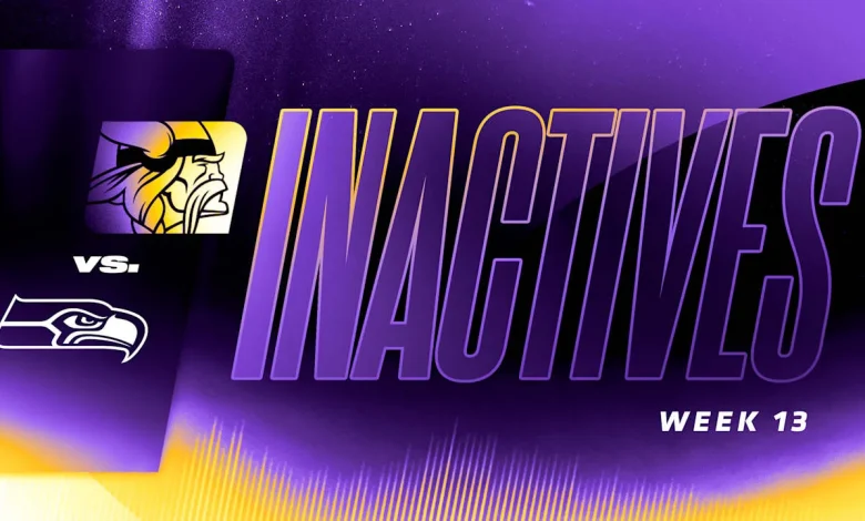Vikings vs. Seahawks Inactives for Week 13 of 2025