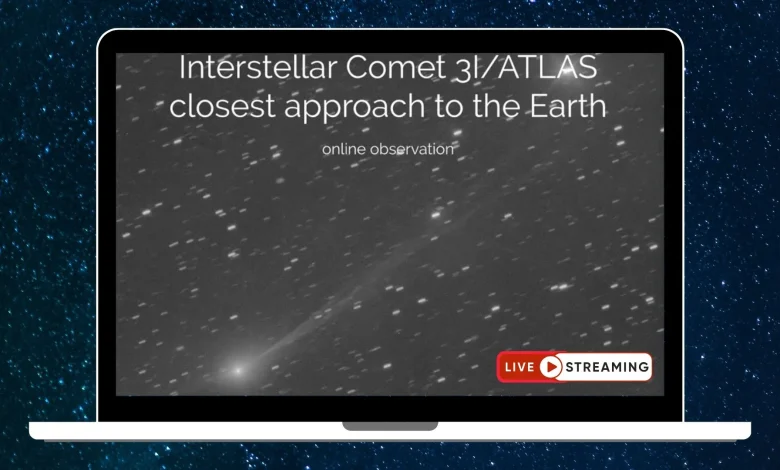 Watch interstellar comet 3I/ATLAS make its closest approach to Earth in free livestream tonight