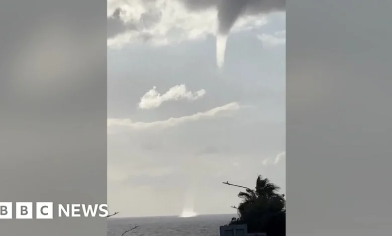 Waterspout spotted after Storm Byron hits Cyprus