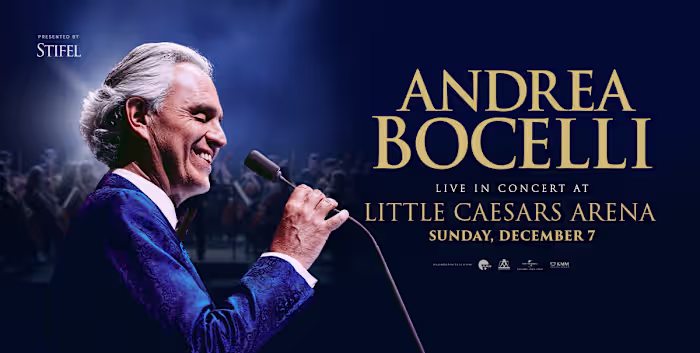 Win two tickets to see Andrea Bocelli at Little Caesars Arena