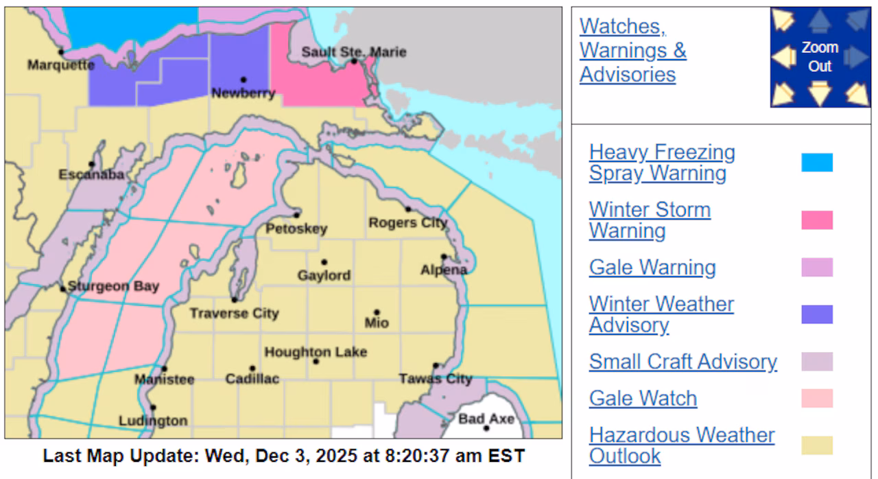 Winter Storm Warning issued for part of Michigan, dangerously cold temperatures ahead