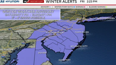 Winter weather advisory issued as snow arrives in Philadelphia area this weekend. Here's the weather forecast.