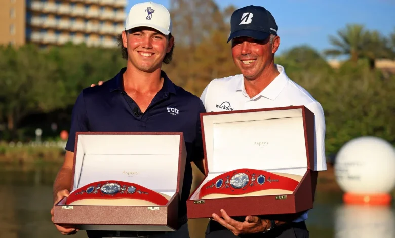 With dad in his heart and son by his side, Matt Kuchar earns emotional victory