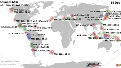 World Earthquake Report for Tuesday, 16 December 2025