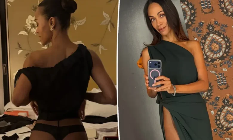 Zoe Saldaña shares cheeky Christmas snap in honor of ‘giving season’