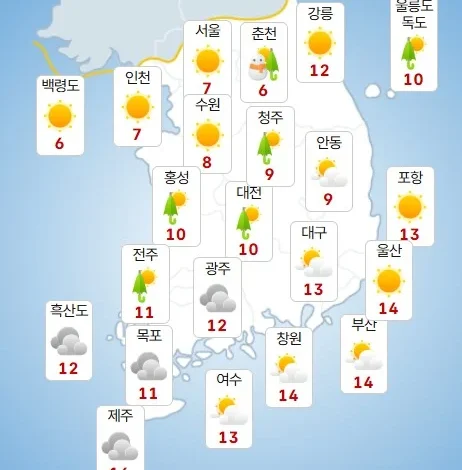 [내일 날씨] 다시 '포근한 겨울', 곳곳 가끔 비.눈...이번주 주간예보는?