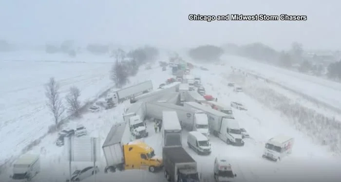 100+ cars involved in pileup on Michigan highway; stranded drivers being bused out
