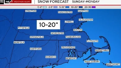 20+ inches of snow could fall in Boston area this weekend. Maps show the latest storm forecast.