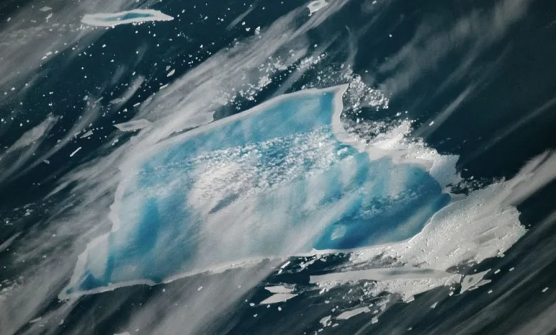 40-Year-Old Iceberg Turns Vivid Blue as It Approaches Total Disintegration
