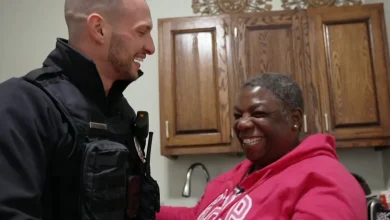 A grief-filled woman spent months sleeping in the cemetery where her husband is buried. Then "an angel" came to her rescue.