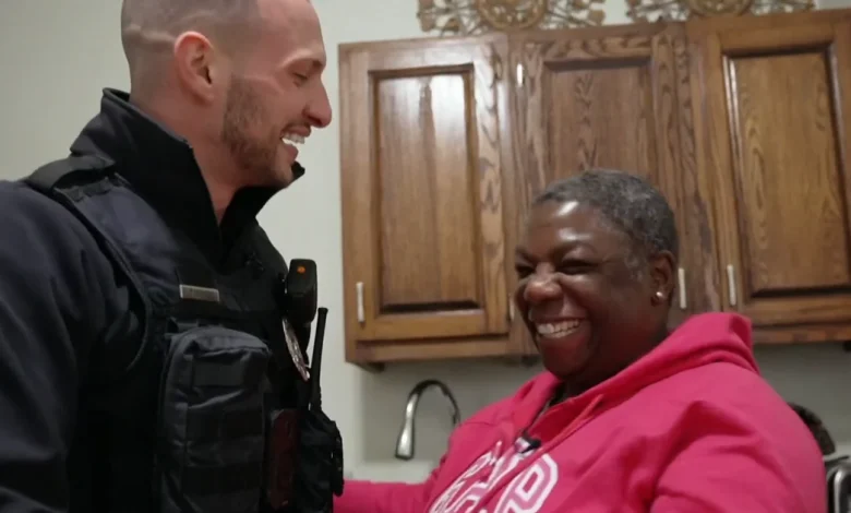 A grief-filled woman spent months sleeping in the cemetery where her husband is buried. Then "an angel" came to her rescue.