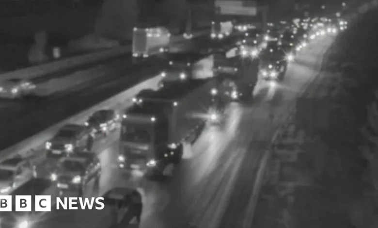 A50 Uttoxeter shut after two lorry crashes