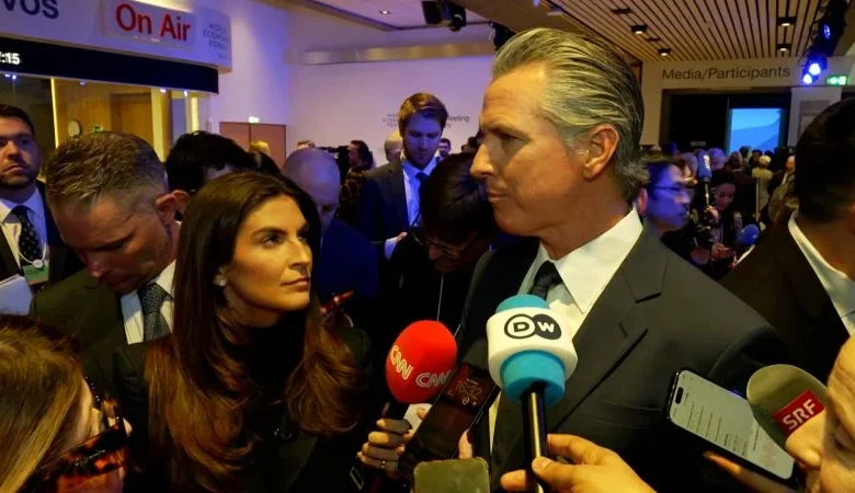 After Newsom trolls Trump in Davos, one of his events is cancelled