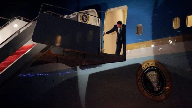 Air Force One carrying Trump to Davos turns around after "minor electrical issue," Leavitt says