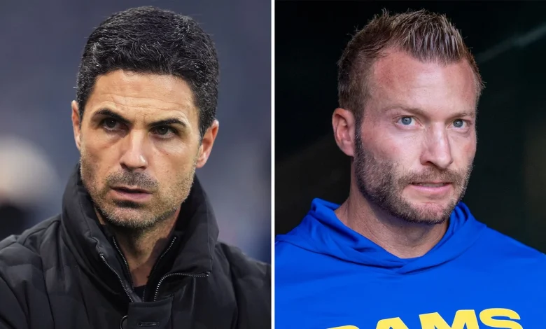 Arsenal manager Mikel Arteta and LA Rams head coach Sean McVay
