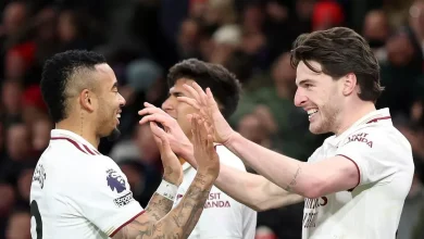 Arsenal's next five Premier League fixtures compared to Man City and Aston Villa