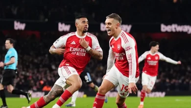 Arsenal's next five Premier League fixtures compared to Man City and Aston Villa