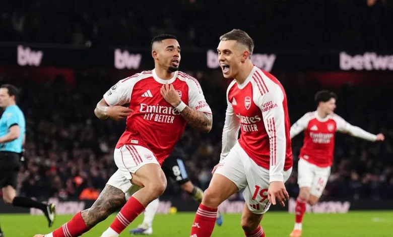 Arsenal's next five Premier League fixtures compared to Man City and Aston Villa