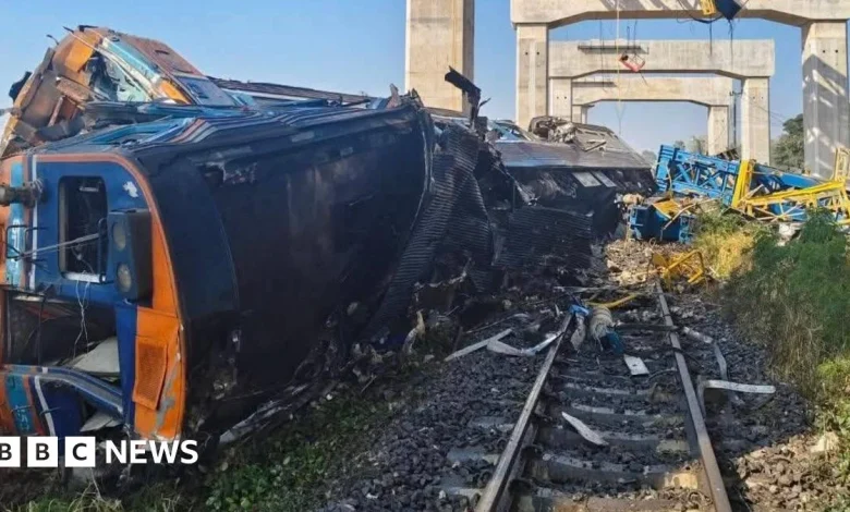 At least 22 dead as crane collapses onto train in Thailand