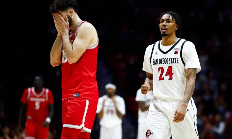 Aztecs hang on to beat Lobos team with local ties, stand alone in first place