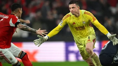 Benfica 4 Real Madrid 2: Goalkeeper Anatoliy Trubin scores as Mourinho’s side dump Madrid into the play-offs