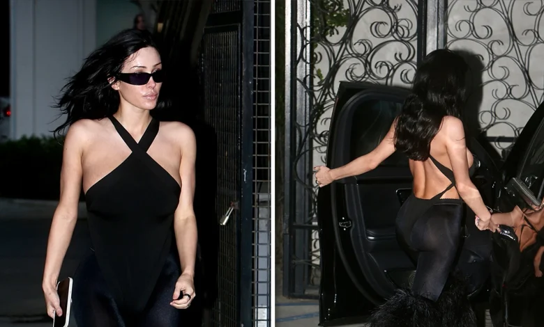 Bianca Censori Steps Out Solo in Skin-Tight Black Look