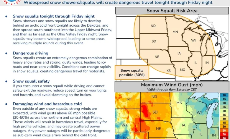 Big part of Michigan is in snow squall danger zone through Friday