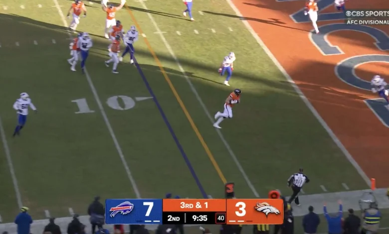 Bo Nix Throws Touchdown Pass To OL Frank Crum During Playoff Game vs Bills (VIDEO)
