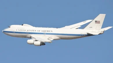 Boeing’s ‘Doomsday Plane’ makes one of its first appearances in its 51-year history flying over America