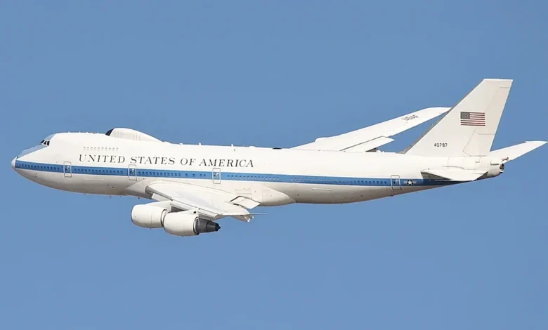 Boeing’s ‘Doomsday Plane’ makes one of its first appearances in its 51-year history flying over America