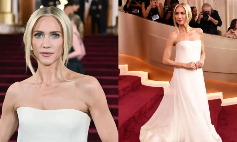 Brittany Snow Styles Danielle Frankel Gown at Golden Globes 2026