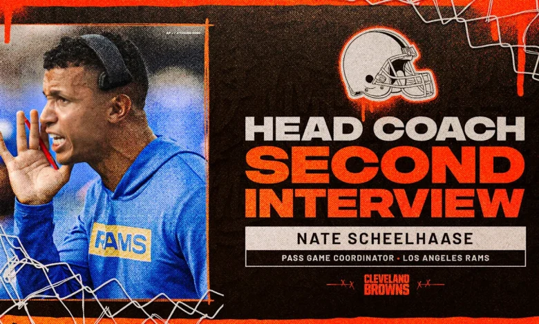 Browns complete 2nd head coach interview with Rams pass game coordinator Nate Scheelhaase
