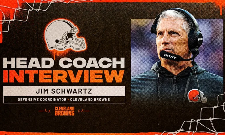 Browns interview defensive coordinator Jim Schwartz for head coach