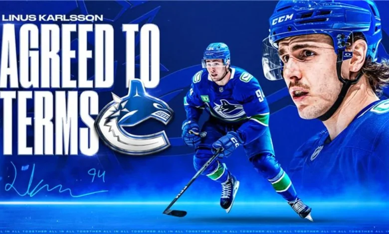 CANUCKS AGREE TO TERMS WITH LINUS KARLSSON ON A TWO-YEAR CONTRACT EXTENSION
