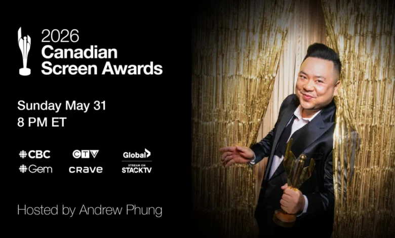 CBC, Bell Media, and Corus come together to broadcast The 2026 Canadian Screen Awards on May 31
