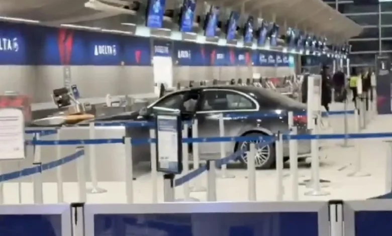 Car Crashes Into DTW Airport Terminal, Stops At Delta Check-In Counter