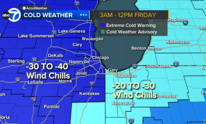 Chicago weather today: Wind chill temperatures become frigid; school closings in place amid Cook County, IL Extreme Cold Warning