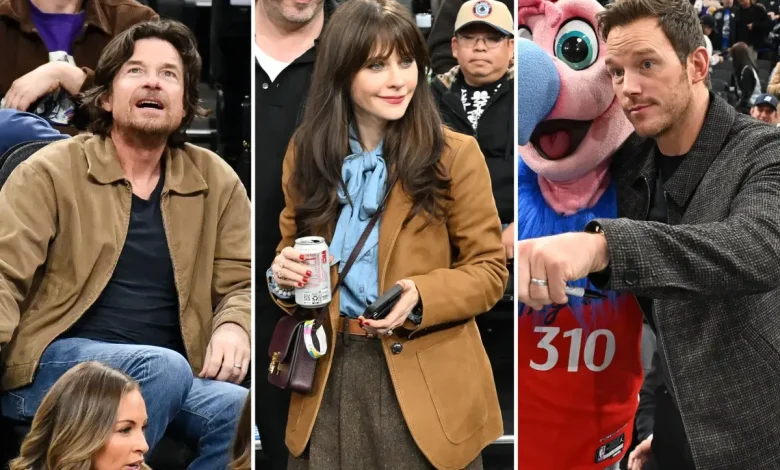 Chris Pratt, Jason Bateman, Zooey Deschanel flock to Intuit Dome for Lakers vs. Clippers