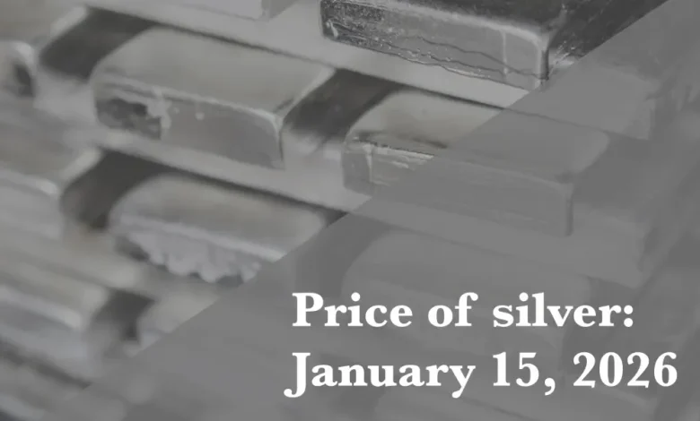 Current price of silver as of Thursday, January 15, 2026