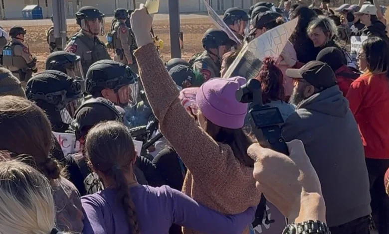 DPS troopers clash with protesters outside Dilley ICE detention facility
