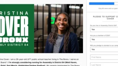 DSA member Christina Cover weighing Assembly bid in the South Bronx