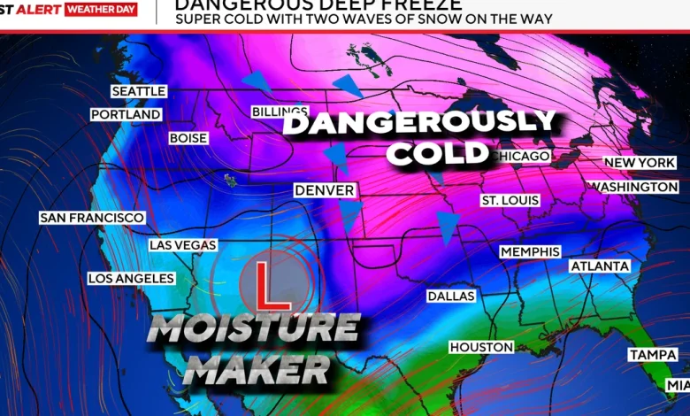 Dangerously cold temperatures and snow arrive in Colorado, and will affect the Broncos-Patriots game in Denver