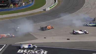 Daytona 24 Hours opening lap carnage as Porsche storm into lead